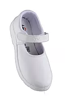 Lancer Kids' White School Uniform Shoes with Hook-and-Loop Strap