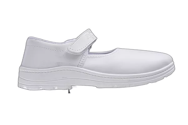 Lancer Kids' White School Uniform Shoes with Hook-and-Loop Strap