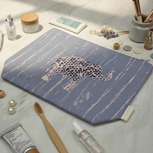LARGE GREY DOTS ELE POUCH