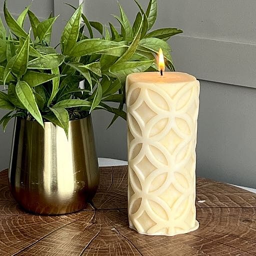 LATTICE 5.75" IVORY CANDLE