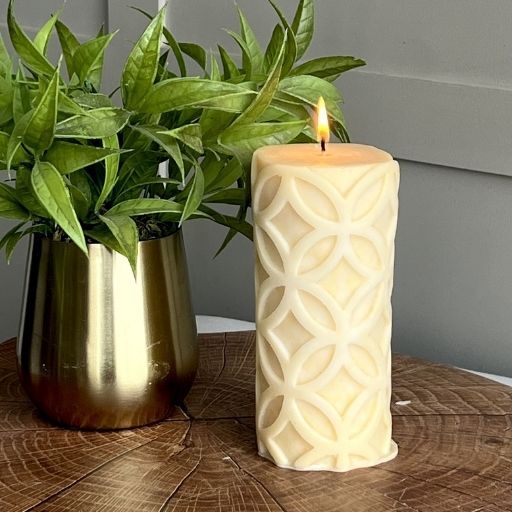 LATTICE 5.75" IVORY CANDLE