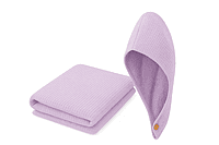 Luxury Purple Bamboo Cotton Bath Towel with Hair Wrap