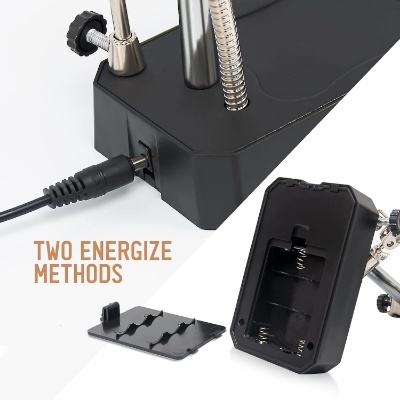 LED Lighted Magnifying Glass Soldering Station | 2.5X 7.5X 10X Hands-Free Magnifier with Clips LED Lighted Magnifying Glass Soldering Station | 2.5X 7.5X 10X Hands-Free Magnifier with Clips