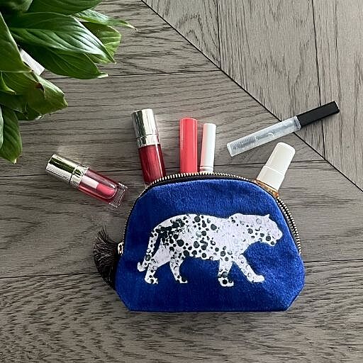 LEOPARD POUCH ROYAL BLUE