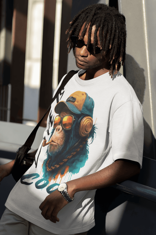 Life is cool oversized white Tee