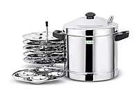 LLM Deluxe Stainless Steel Idly Cooker| Idly Maker | Silver