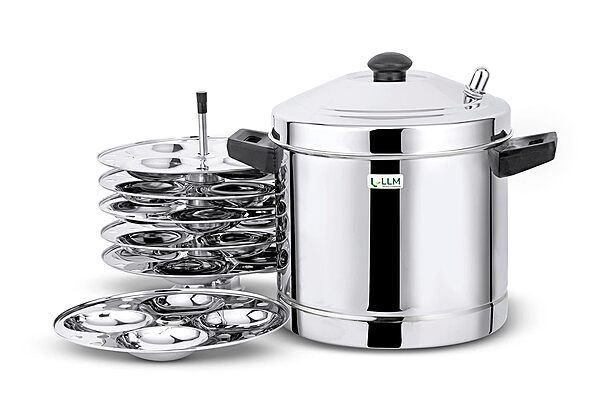 LLM Deluxe Stainless Steel Idly Cooker| Idly Maker | Silver