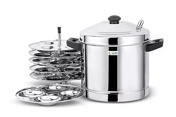 LLM Deluxe Stainless Steel Idly Cooker| Idly Maker | Silver