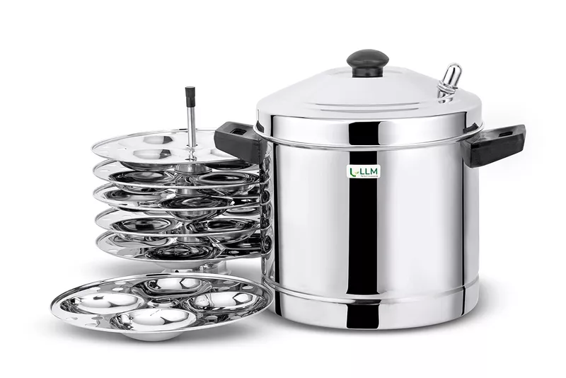 LLM Deluxe Stainless Steel Idly Cooker| Idly Maker | Silver