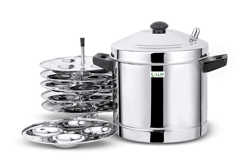 LLM Deluxe Stainless Steel Idly Cooker| Idly Maker | Silver