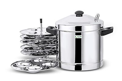 LLM Deluxe Stainless Steel Idly Cooker| Idly Maker | Silver