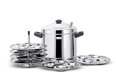 LLM Deluxe Stainless Steel Idly Cooker| Idly Maker | Silver