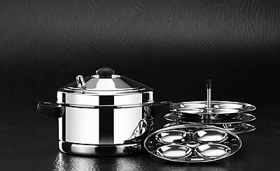 LLM Deluxe Stainless Steel Idly Cooker| Idly Maker | Silver