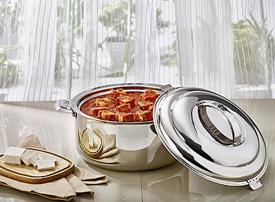 LLM Elite Stainless Steel Insulated Hot Box,Mirror Finish, Silver