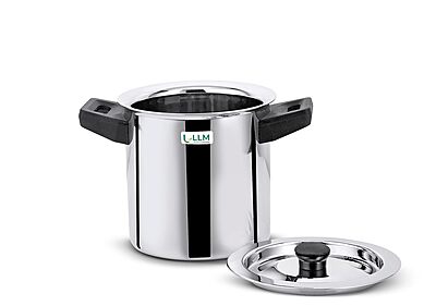 LLM Stainless Steel Double Wall Milk Pot with Whistle| Milk Boiler Cool-Touch Handles, Silver