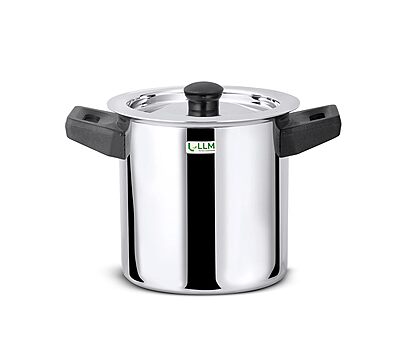 LLM Stainless Steel Double Wall Milk Pot with Whistle| Milk Boiler Cool-Touch Handles, Silver