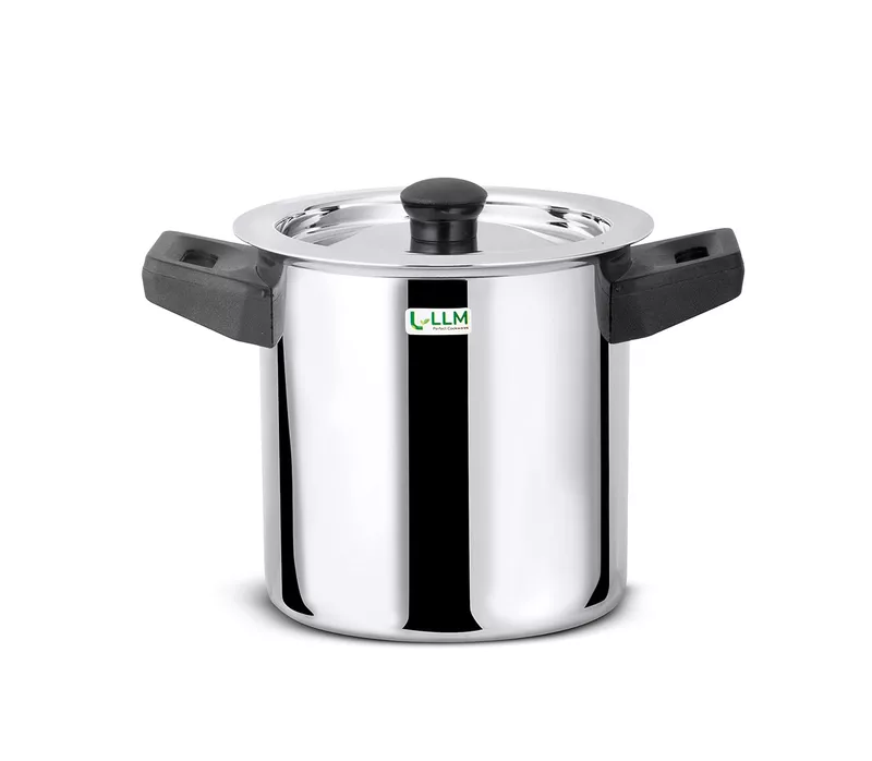 LLM Stainless Steel Double Wall Milk Pot with Whistle| Milk Boiler Cool-Touch Handles, Silver