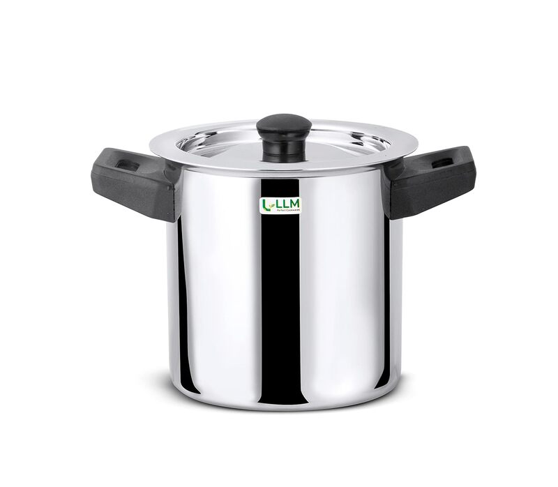 LLM Stainless Steel Double Wall Milk Pot with Whistle| Milk Boiler Cool-Touch Handles, Silver