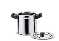 LLM Stainless Steel Double Wall Milk Pot with Whistle| Milk Boiler Cool-Touch Handles, Silver