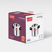 LLM Stainless Steel Double Wall Milk Pot with Whistle| Milk Boiler Cool-Touch Handles, Silver