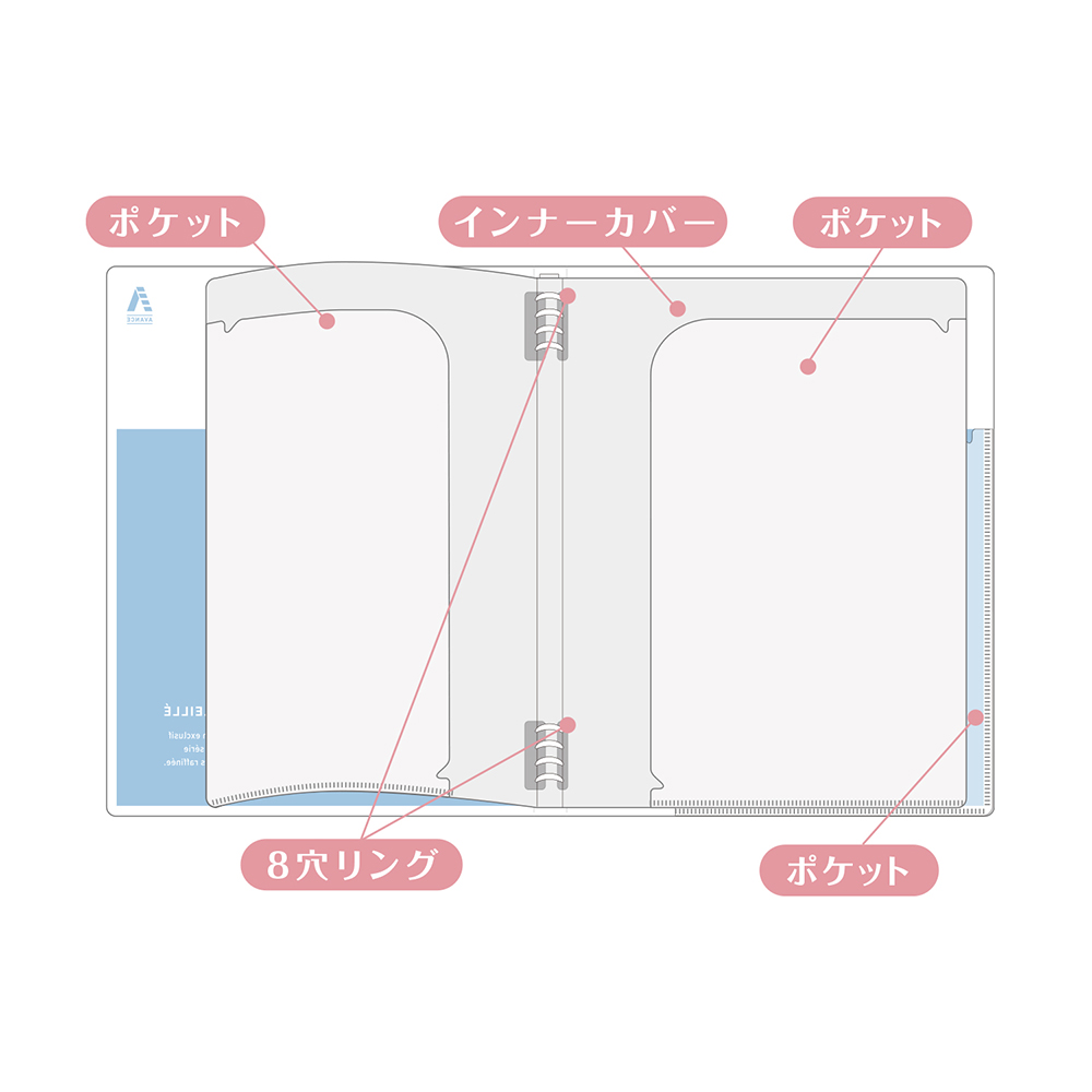 Kokuyo Papelule Avance B5 Slim Binder Blue Gray