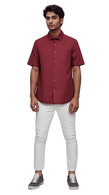 Premium Maroon Satin Cotton Shirts
