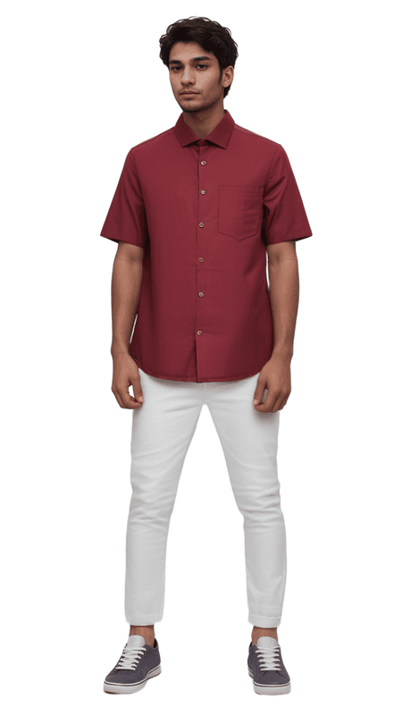 Premium Maroon Satin Cotton Shirts