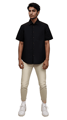 Premium Black Satin Cotton Shirts