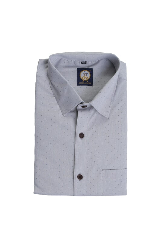 Grey and Black Dotted Shirts Full Sleeves