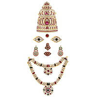 God Ornament Amman Face/Mugam with Lotus Crown/Kireedom and Attigai