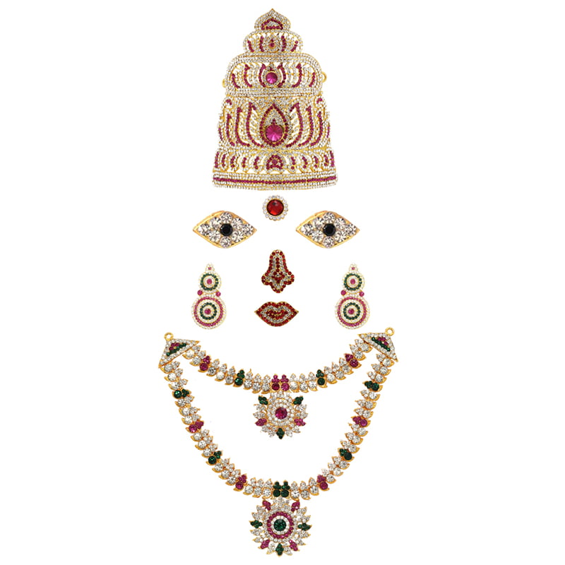 God Ornament Amman Face/Mugam with Lotus Crown/Kireedom and Attigai