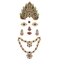 God Ornament Amman Face/Mugam with Kali Crown/Kireedom and Attigai/Necklace