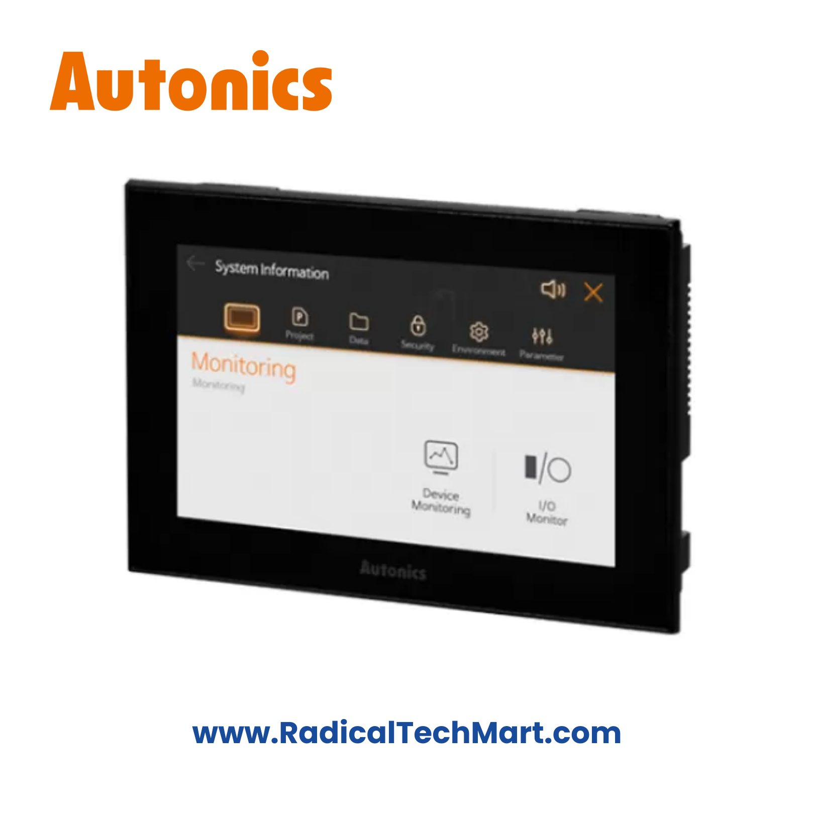 Autonics LP-A070-T9D6-C5T 7" TFT Touch Logic Panel Front View