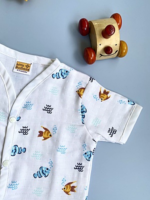 Muslin Cotton Short-Sleeve Set