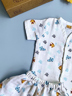 Muslin Cotton Short-Sleeve Set