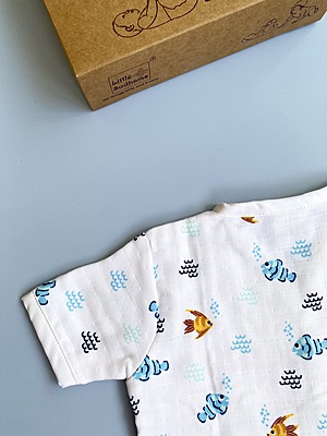 Muslin Cotton Short-Sleeve Set