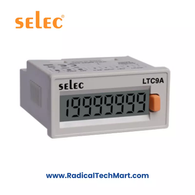 Selec LTC9A LCD Time and Count Totaliser - Front View