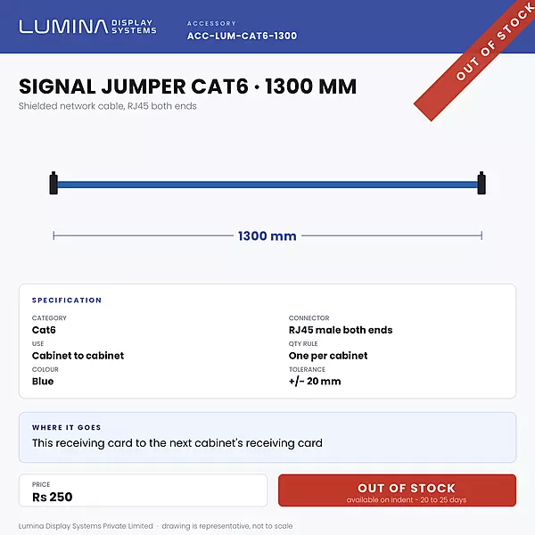 Signal Jumper Cat6 1300 mm - RJ45 Male Both Ends