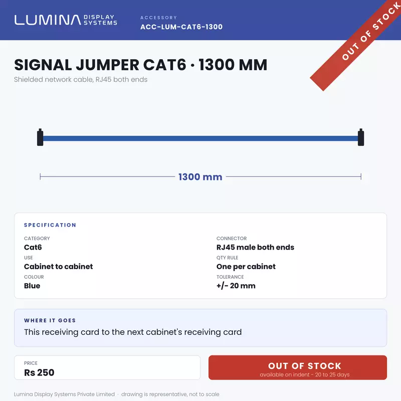 Signal Jumper Cat6 1300 mm - RJ45 Male Both Ends