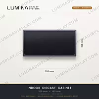 Aluminium diecast indoor LED cabinet 320 x 160 mm with 8 magnet mounts, front service – Lumina