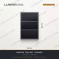 Aluminium diecast indoor LED cabinet 320 x 480 mm, 8 magnet front-service mounting – Lumina