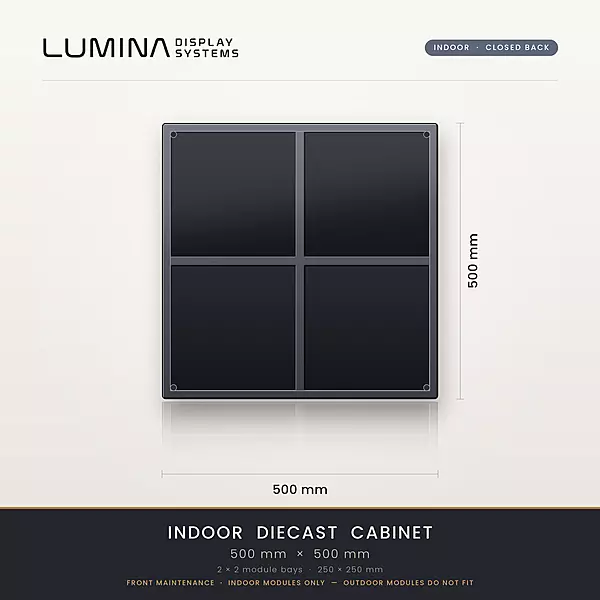 Aluminium Diecast Cabinet Closed back (Indoor) 500mm x 500mm