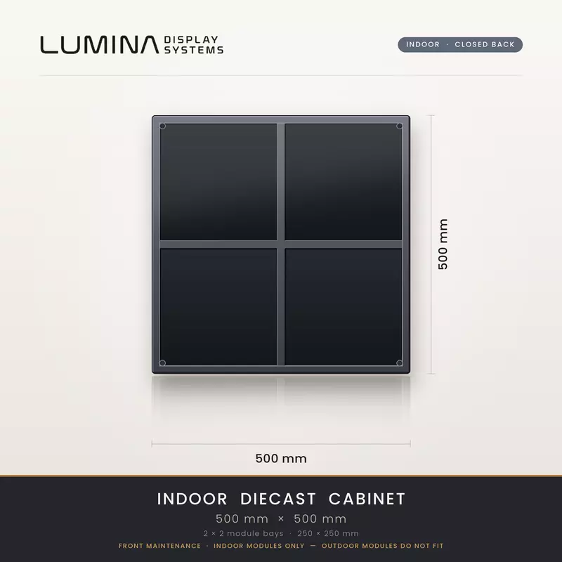 Aluminium Diecast Cabinet Closed back (Indoor) 500mm x 500mm