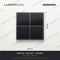 Aluminium diecast indoor LED cabinet 500 x 500 mm, closed back, front service – Lumina