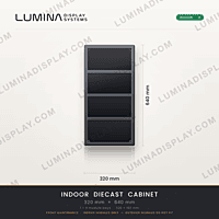 Aluminium diecast indoor LED cabinet 320 x 640 x 48 mm, D type, four modules, 2.0 kg – Lumina