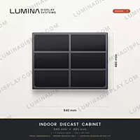 Aluminium diecast indoor LED cabinet 640 x 480 x 48 mm, K type, six modules, 2.8 kg – Lumina