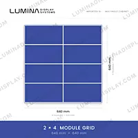 Small square MS GI outdoor LED cabinet 640 x 640 mm, 320 x 160 modules, back service – Lumina
