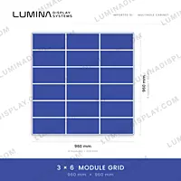 Square grey MS GI outdoor LED cabinet 960 x 960 mm, 320 x 160 modules, back service – Lumina