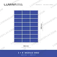 Grey MS GI outdoor LED cabinet 960 x 1280 mm, powder-coated, rear-service design – Lumina