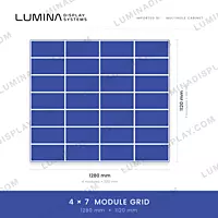 MS GI outdoor P4 LED cabinet 1280 x 1120 mm, grey matte, back service – Lumina Display Systems